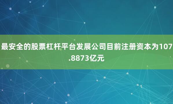 最安全的股票杠杆平台发展公司目前注册资本为107.8873亿元