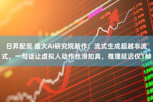 日昇配资 盛大AI研究院新作：流式生成超越非流式，一句话让虚拟人动作丝滑如真，推理延迟仅1帧